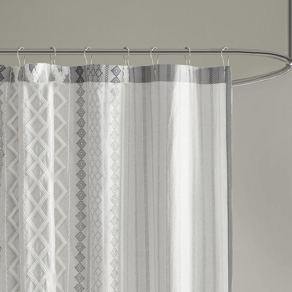 Cotton Printed Shower Curtain with Chenille. Picture 2