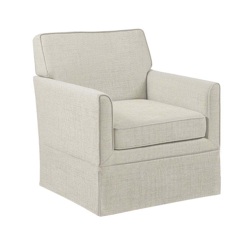 Paula Slipcover Accent Armchair, Cream color. Picture 1