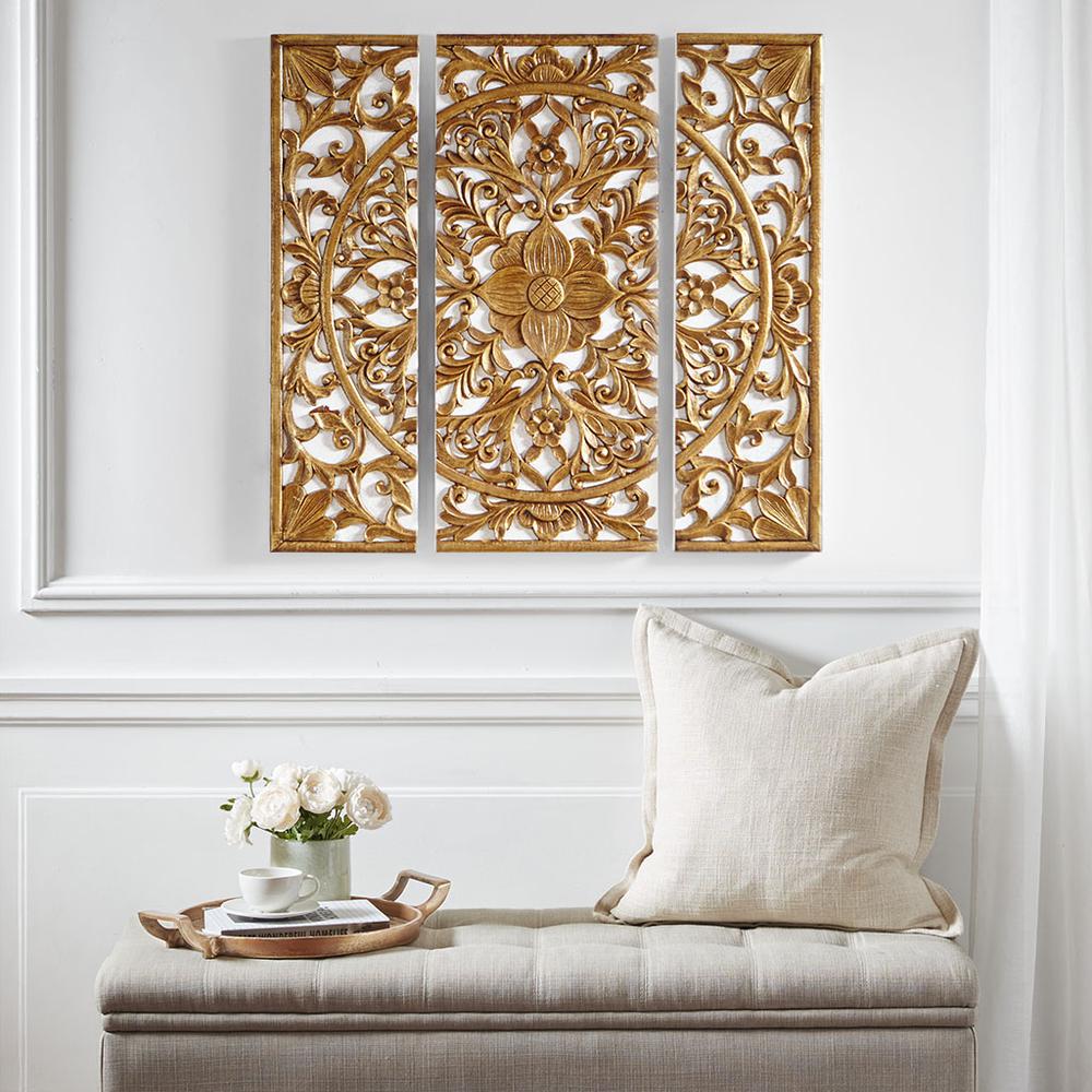 Triptych 3-piece Dimensional Resin Canvas Wall Art Set. Picture 5