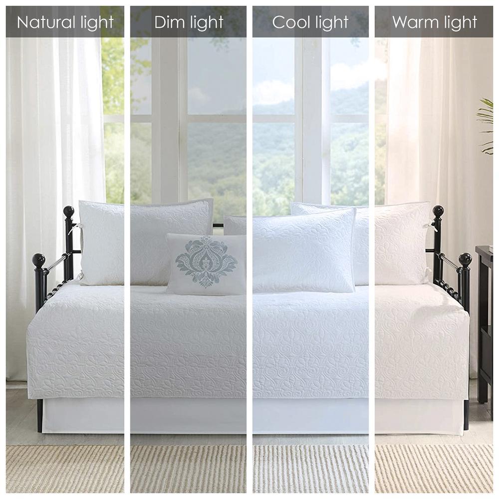 Quebec 6 Piece Reversible Daybed Cover Set, White color. Picture 2
