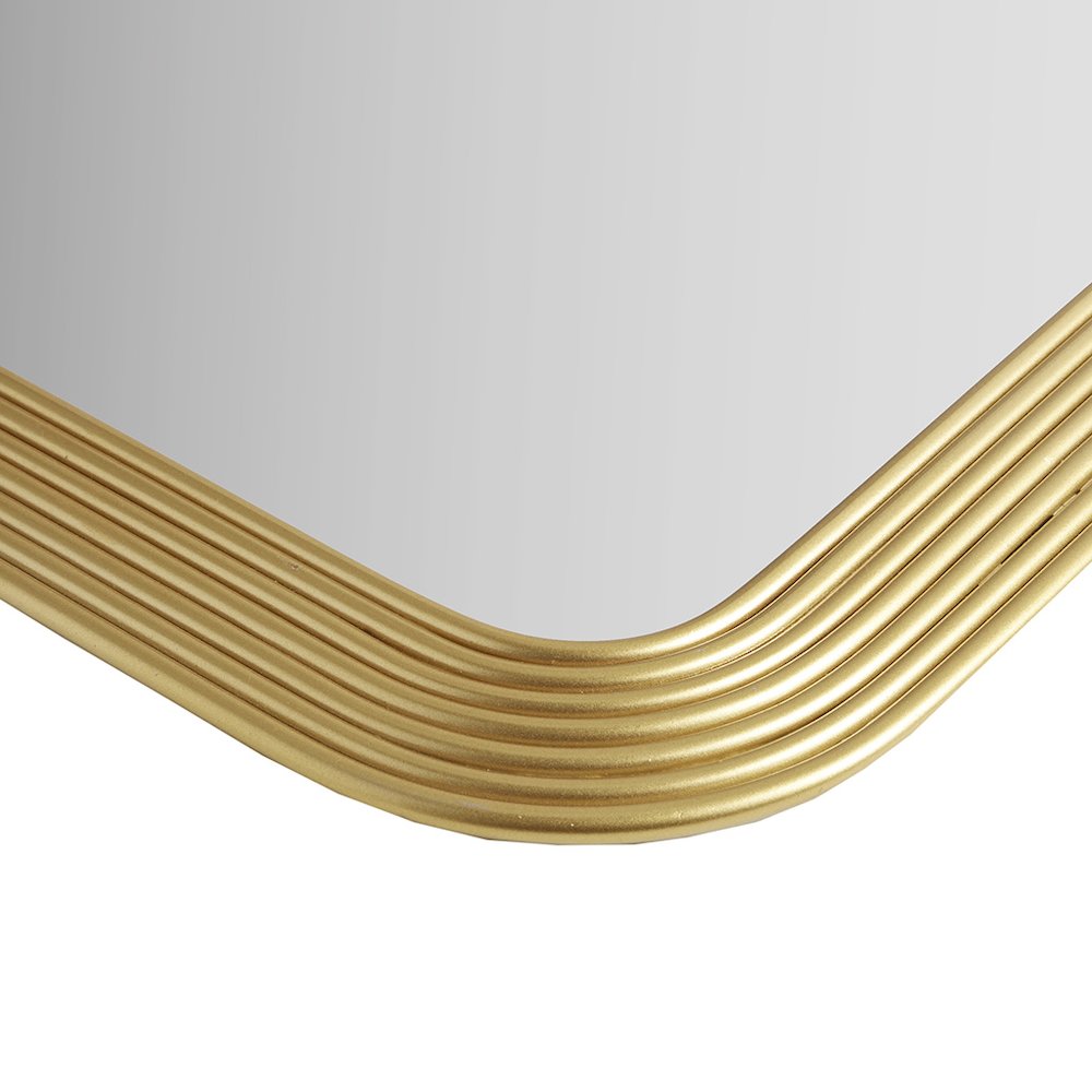 Rectangle Metal Frame Fluted Wall Mirror. Picture 5