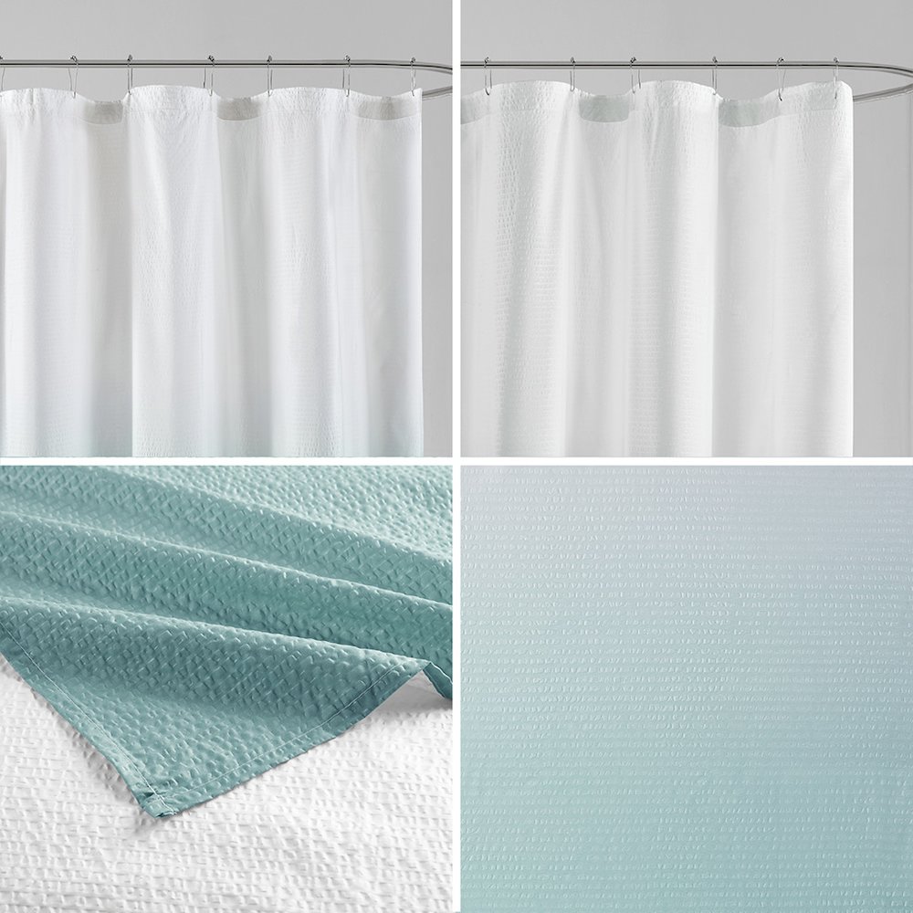 Ombre Printed Seersucker Shower Curtain. Picture 3