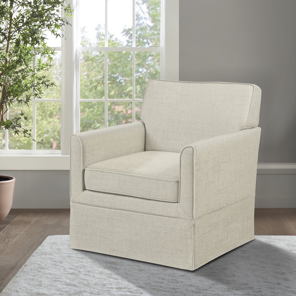 Paula Slipcover Accent Armchair, Cream color. Picture 5