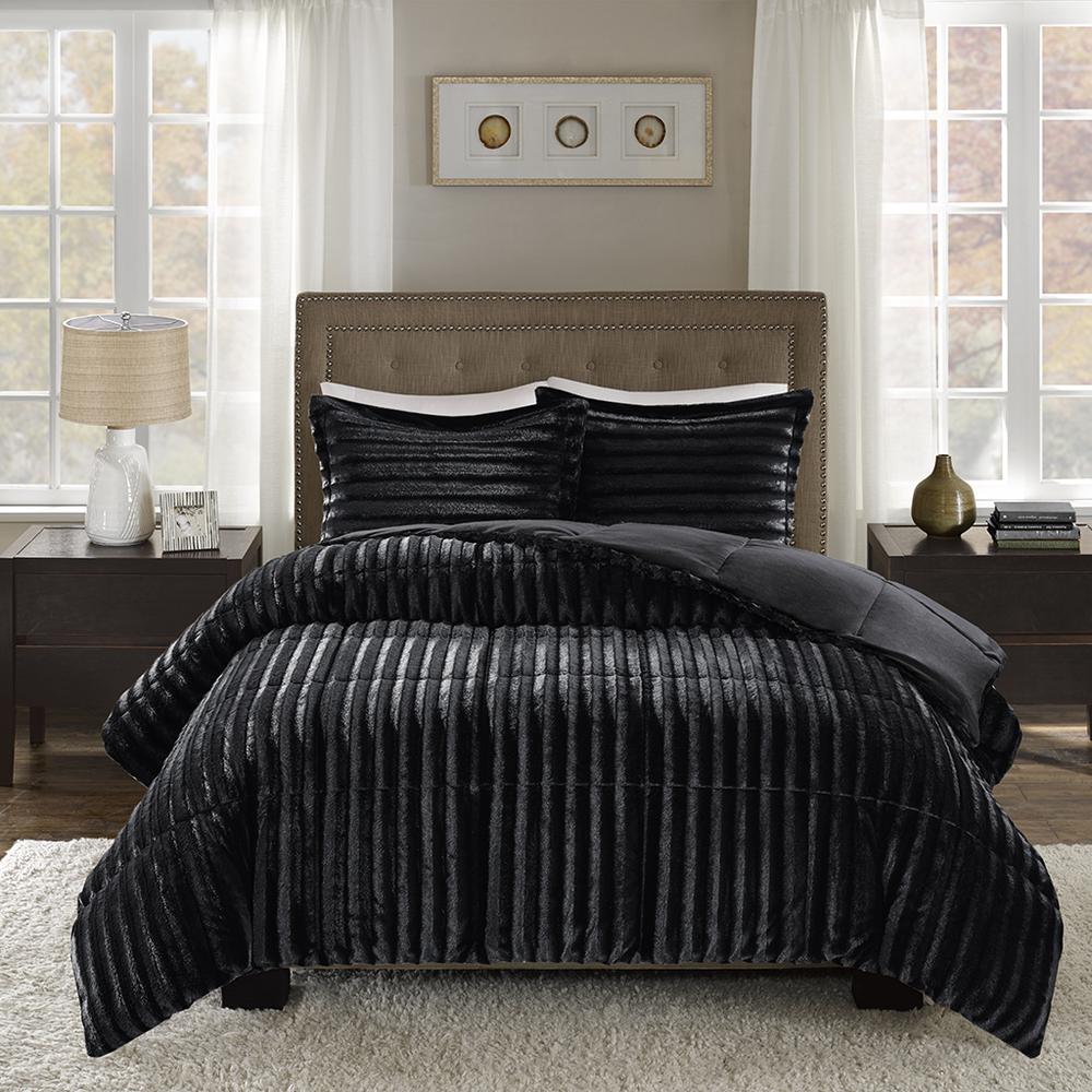 Faux Fur Comforter Mini Set. Picture 4