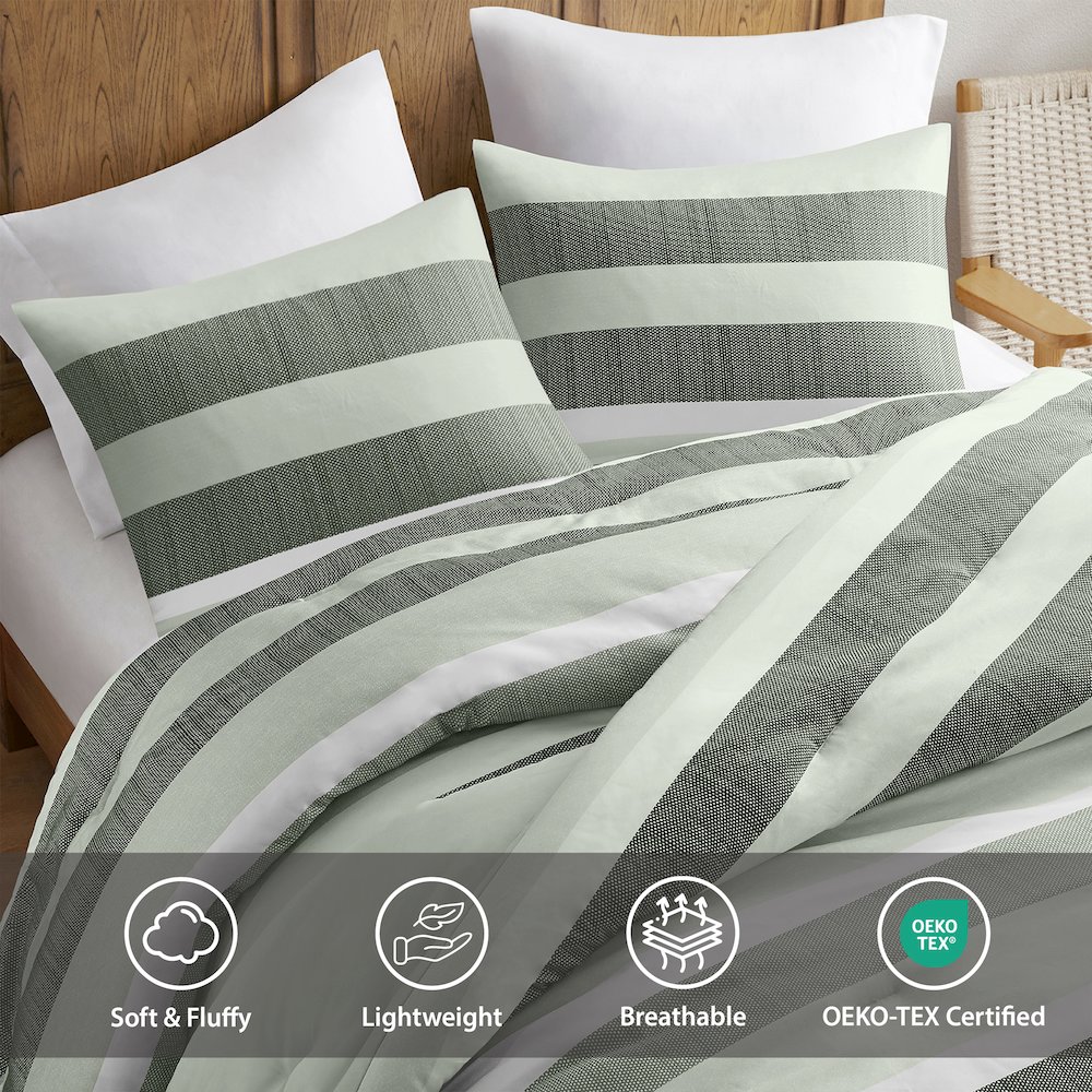 Blais Stripe Textured Print Comforter Set. Picture 5