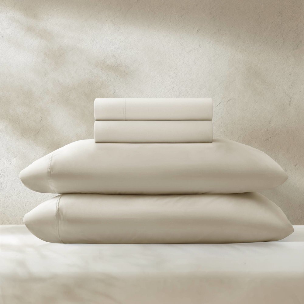 Stretch Jersey Sheet Set, Ivory color. Picture 4