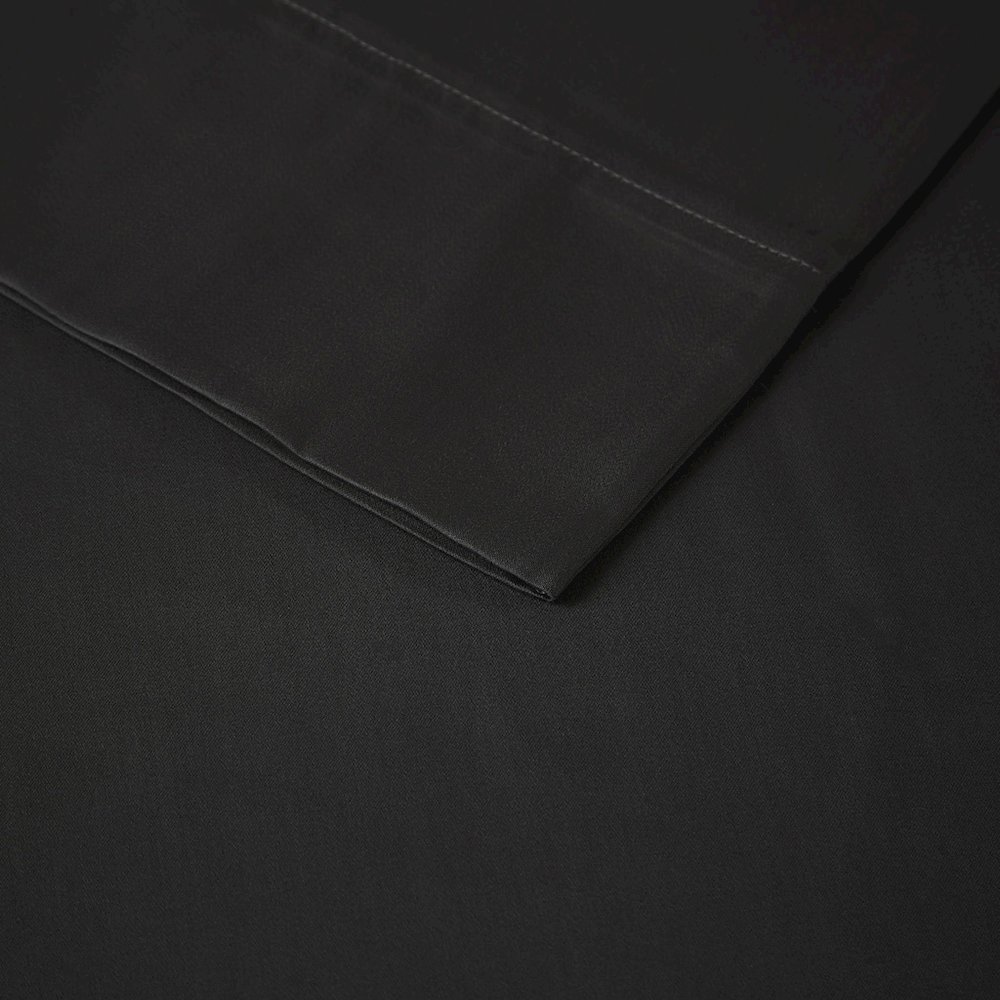 1500 Thread Count Cotton Blend 4 PC Sheet Set, Black color. Picture 3