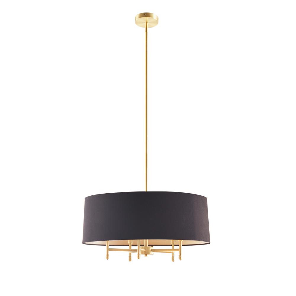 5-Light Black Drum Shade Chandelier. Picture 2