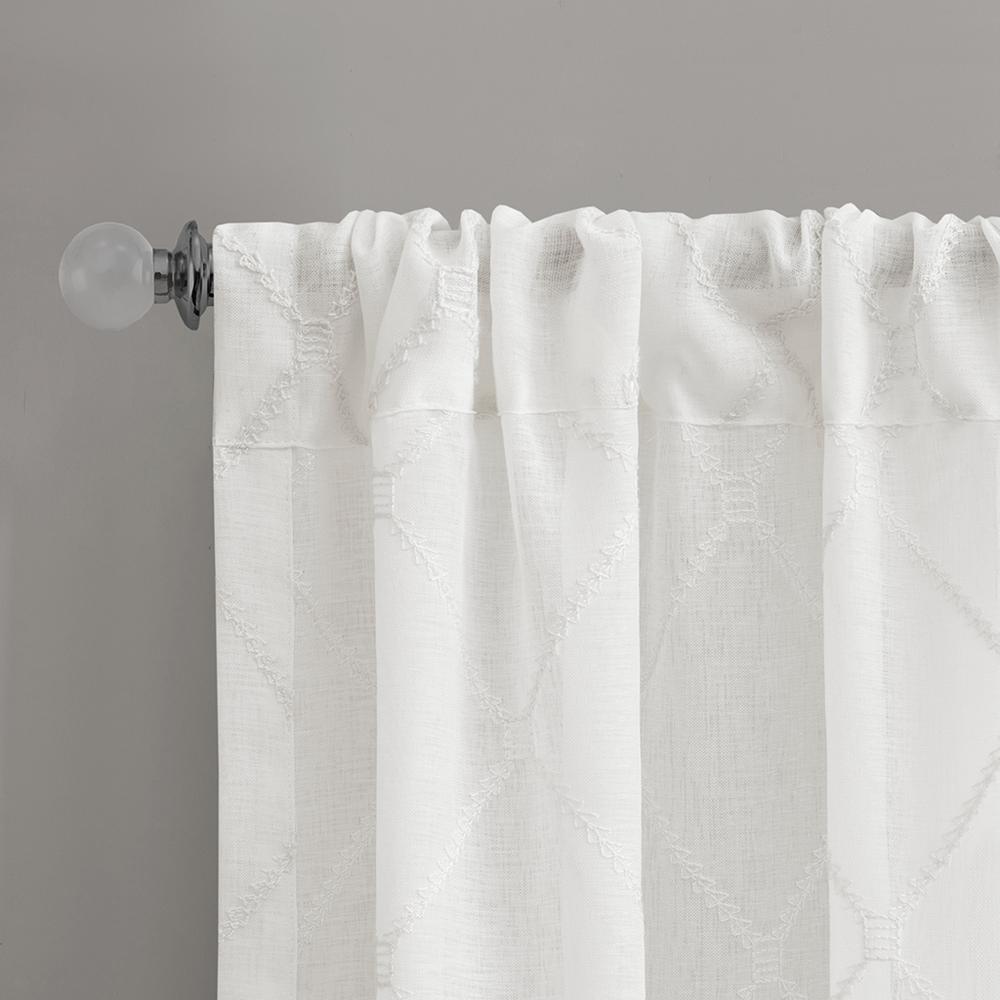 Diamond Sheer Window Curtain Panel. Picture 1