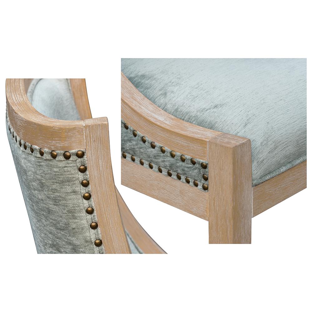 Upholstered Dining Chair with Nailhead Trim. Picture 3