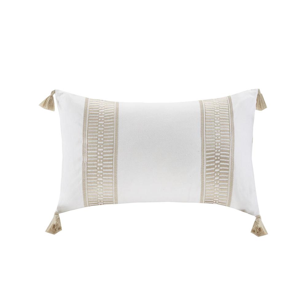 Embroidered Cotton Oblong Decorative Pillow. Picture 2