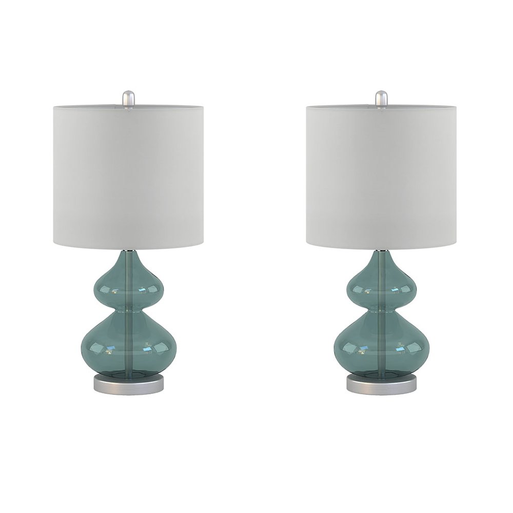 Curved Glass Table Lamp, Set of 2. Picture 1