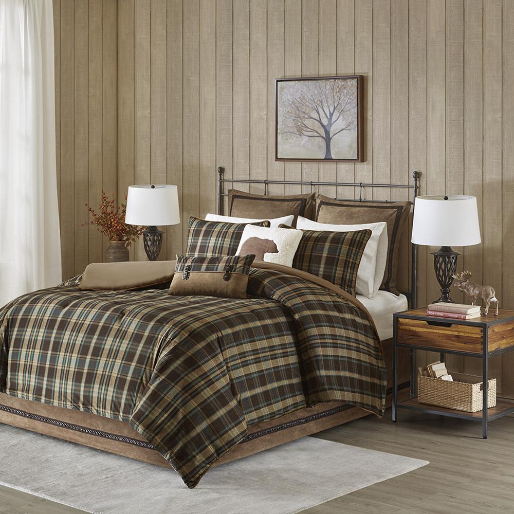 Hadley Plaid Oversized Cozy Spun Comforter Set, Multi color. Picture 4