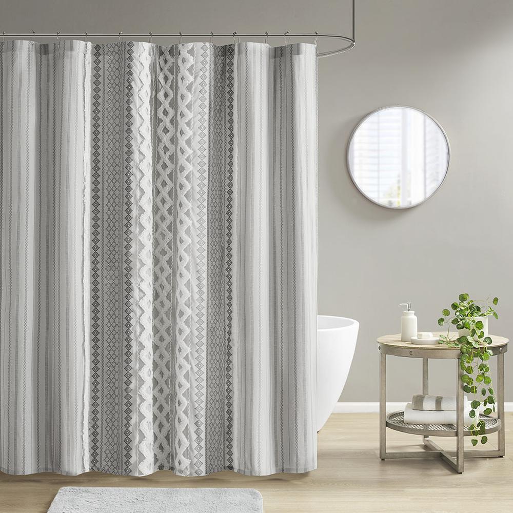 Cotton Printed Shower Curtain with Chenille. Picture 4