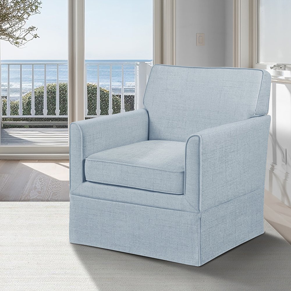Paula Slipcover Accent Armchair, Light Blue color. Picture 4