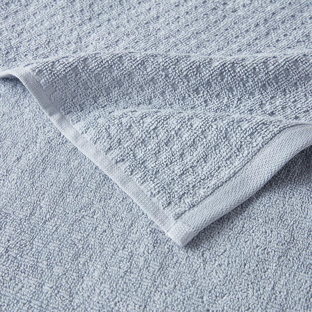 Cotton Waffle Jacquard Antimicrobial Bath Towel 6 Piece Set. Picture 1