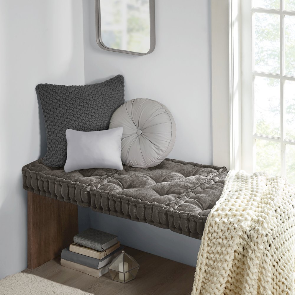 Azza Poly Chenille Square Floor Pillow Cushion Compress Pack. Picture 5