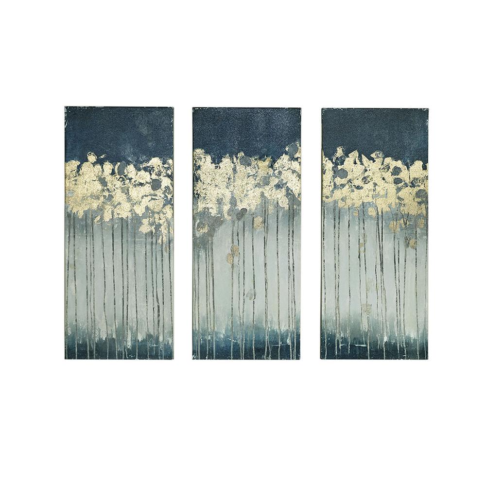 Gold Foil Abstract 3-piece Canvas Wall Art Set. Picture 4