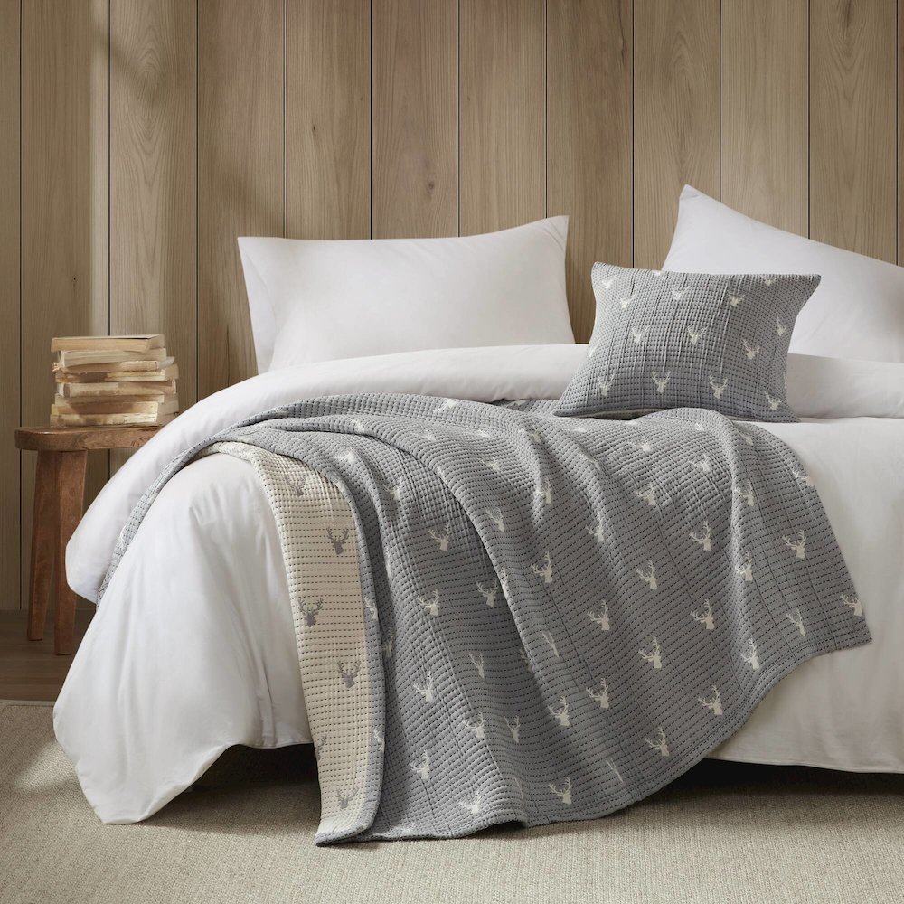 Keystone Throw/Pillow Set, Grey color. Picture 4