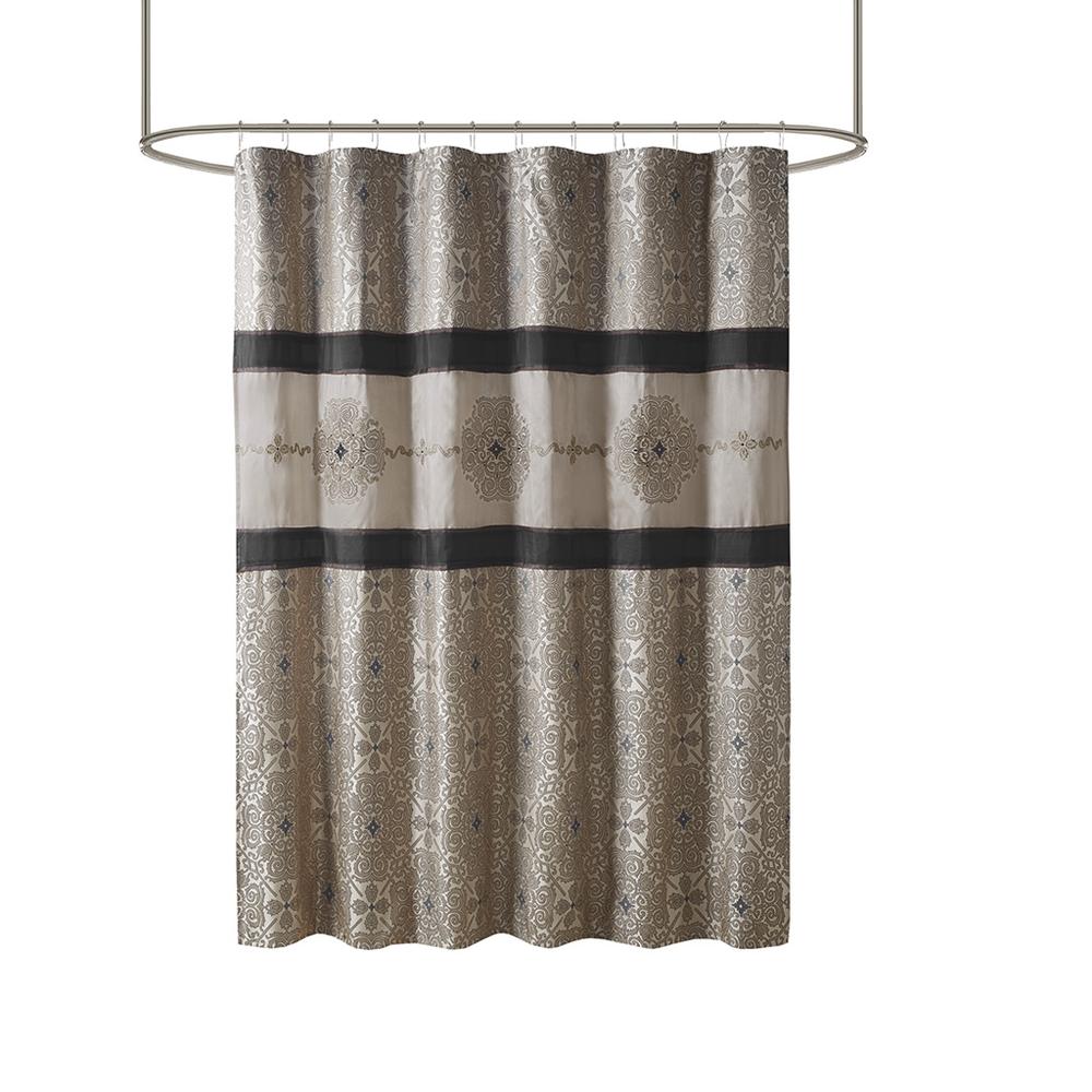 Embroidered Shower Curtain. Picture 1