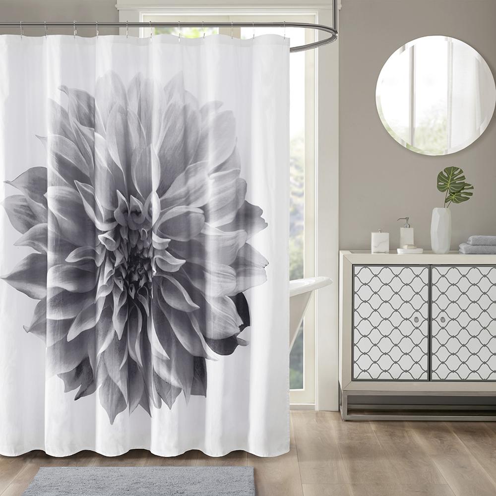 Printed Floral Cotton Shower Curtain. Picture 4