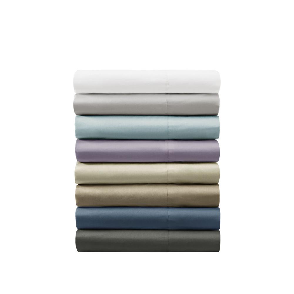 800 Thread Count Cotton Blend Sateen Sheet Set, Grey color. Picture 2