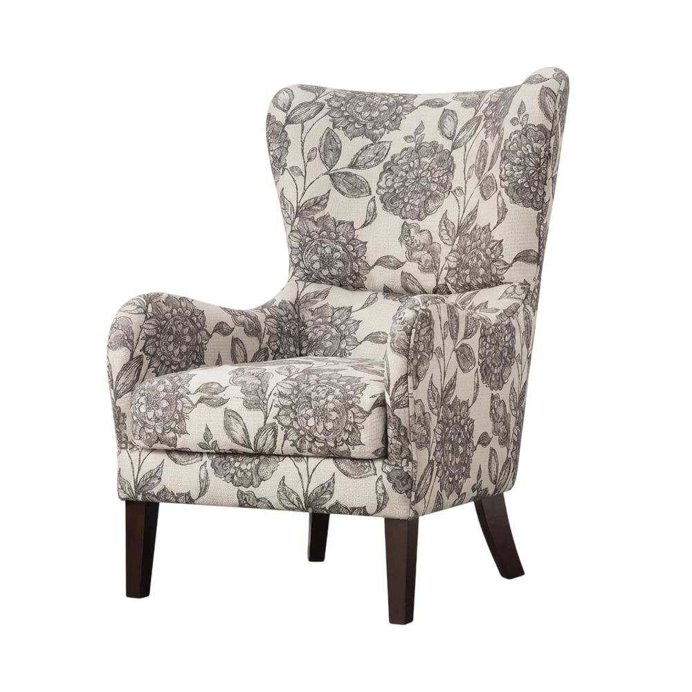 Winged Swoop Accent Armchair with Elegant Design and Comfortable Frame. Picture 1