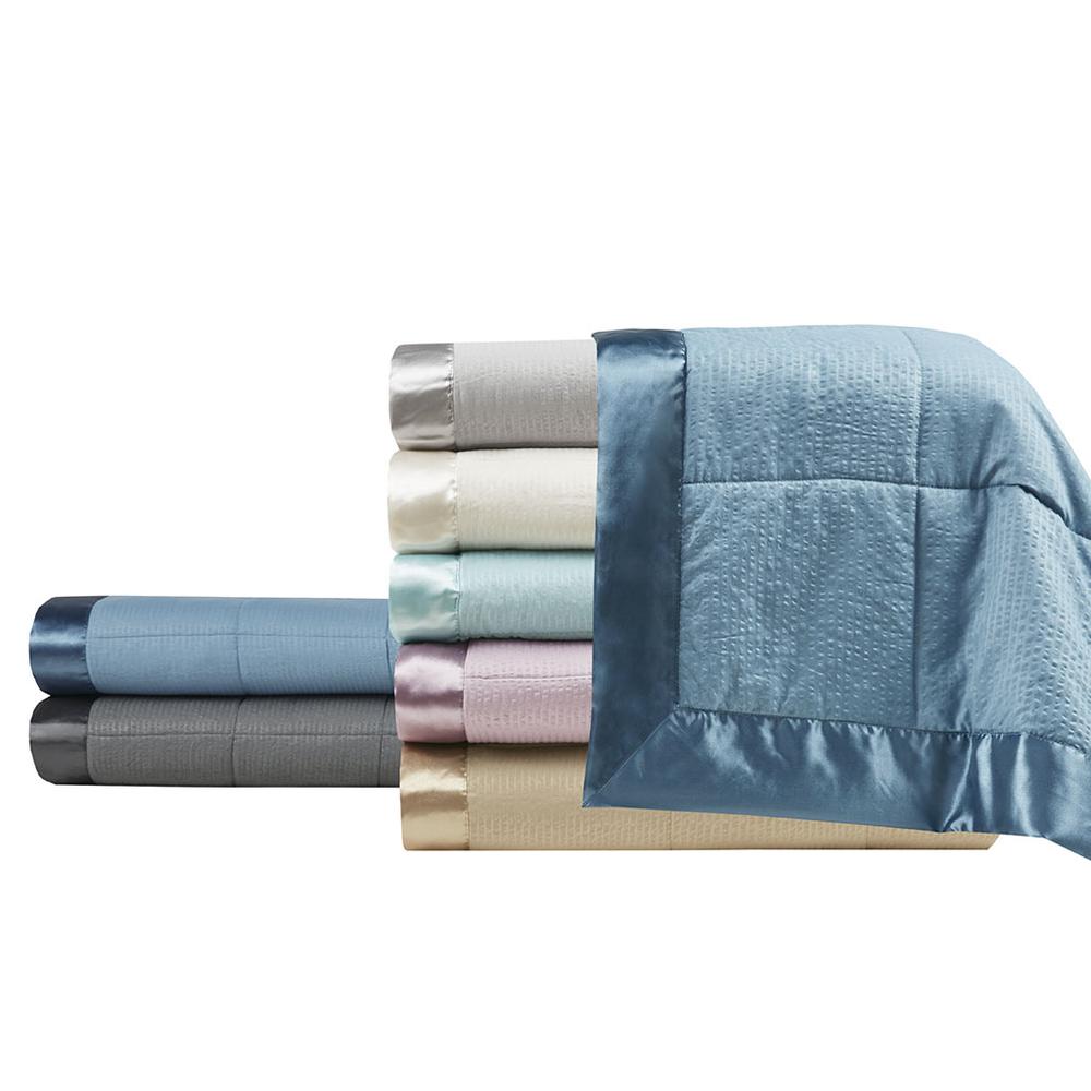 Oversized Down Alternative Blanket with Satin Trim. Picture 5