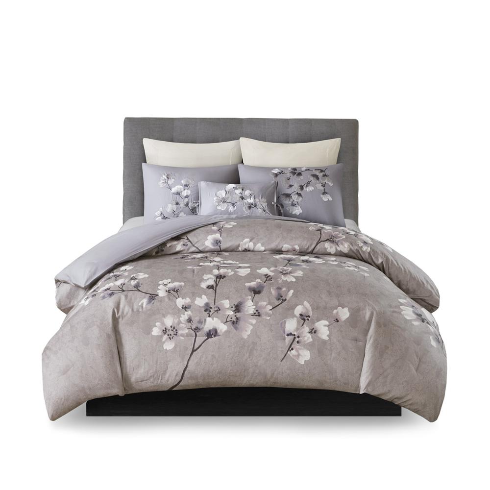 3 Piece Cotton Sateen Printed Comforter Set. Picture 1