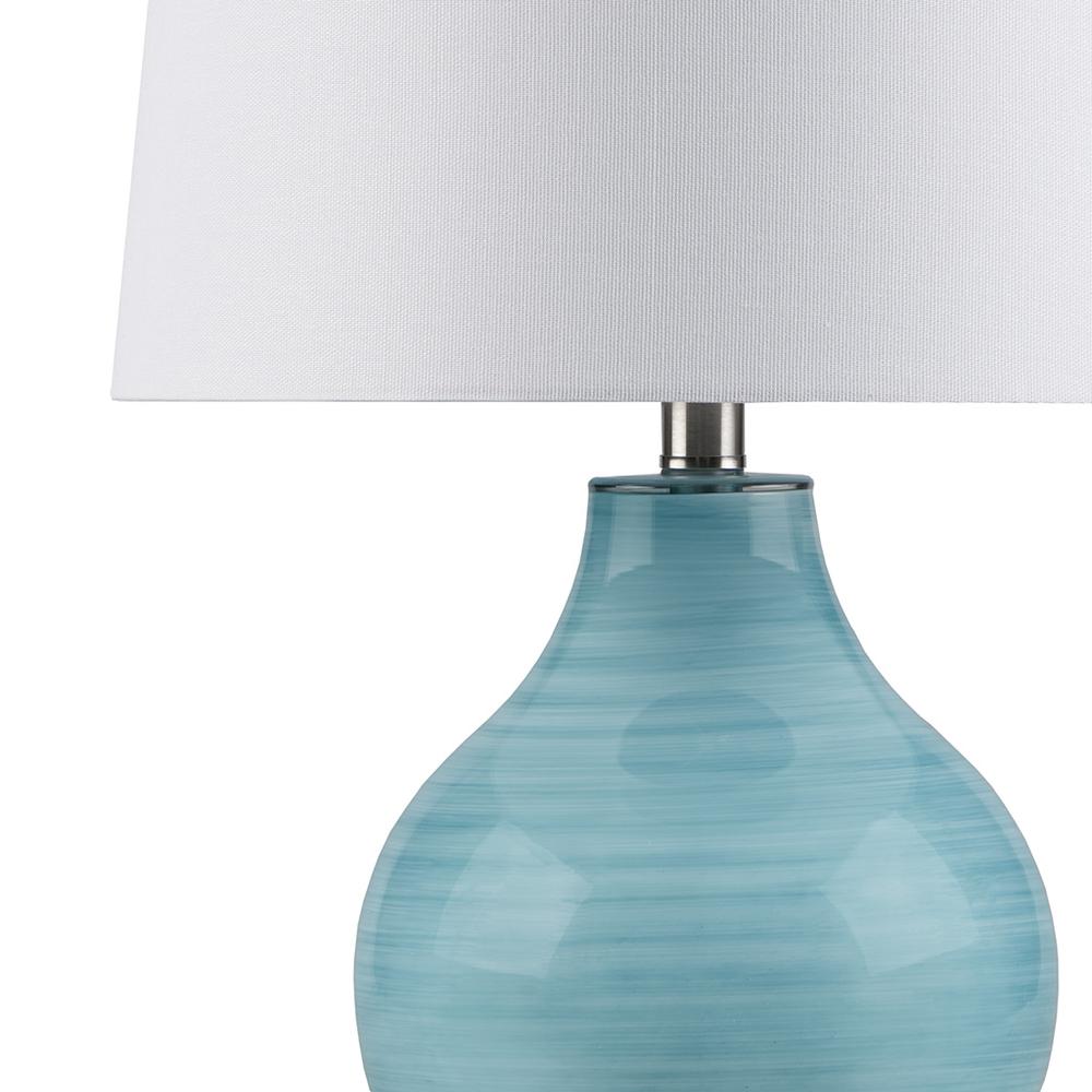 Blue Aqua Swirl Blown Glass Table Lamp. Picture 2