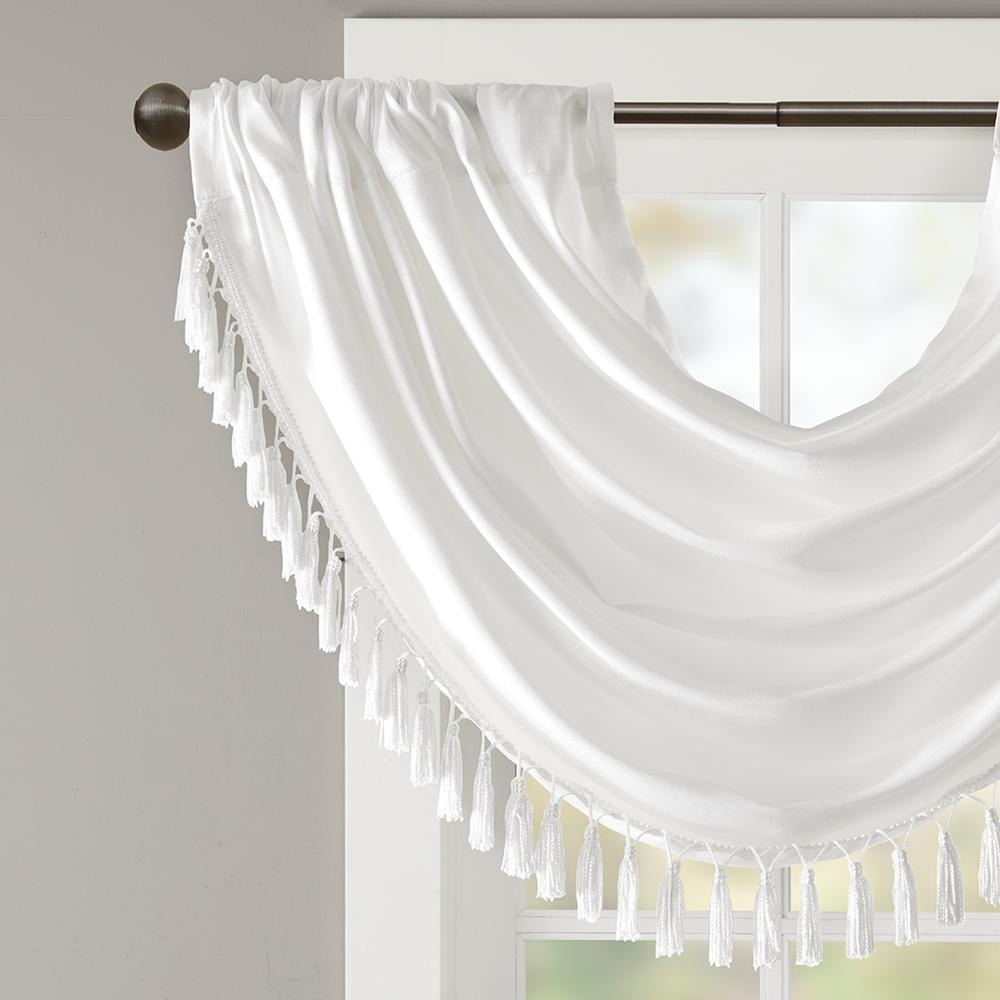 Faux Silk Waterfall Embellished Valance. Picture 5