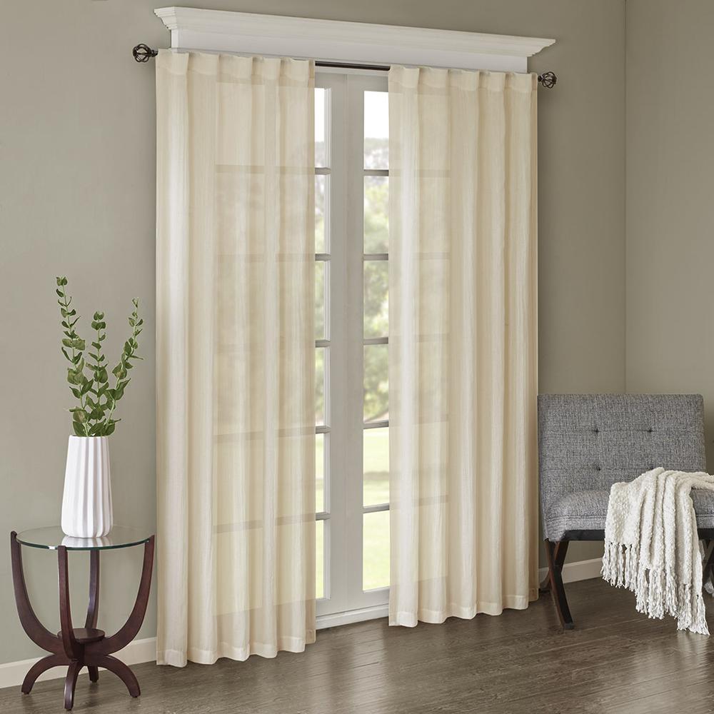 Solid Crushed Curtain Panel Pair. Picture 4