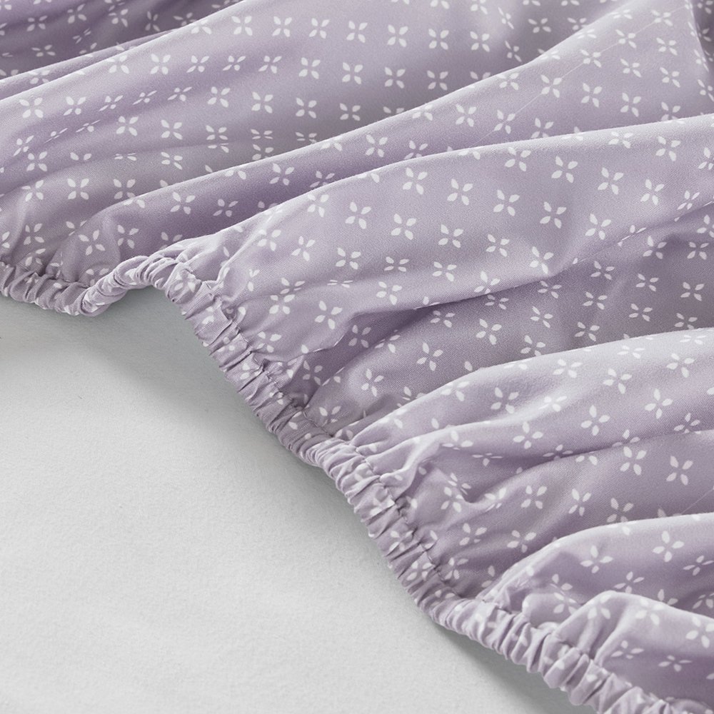 Luna Floral Comforter Set with Bed Sheets, Taupe color. Picture 4