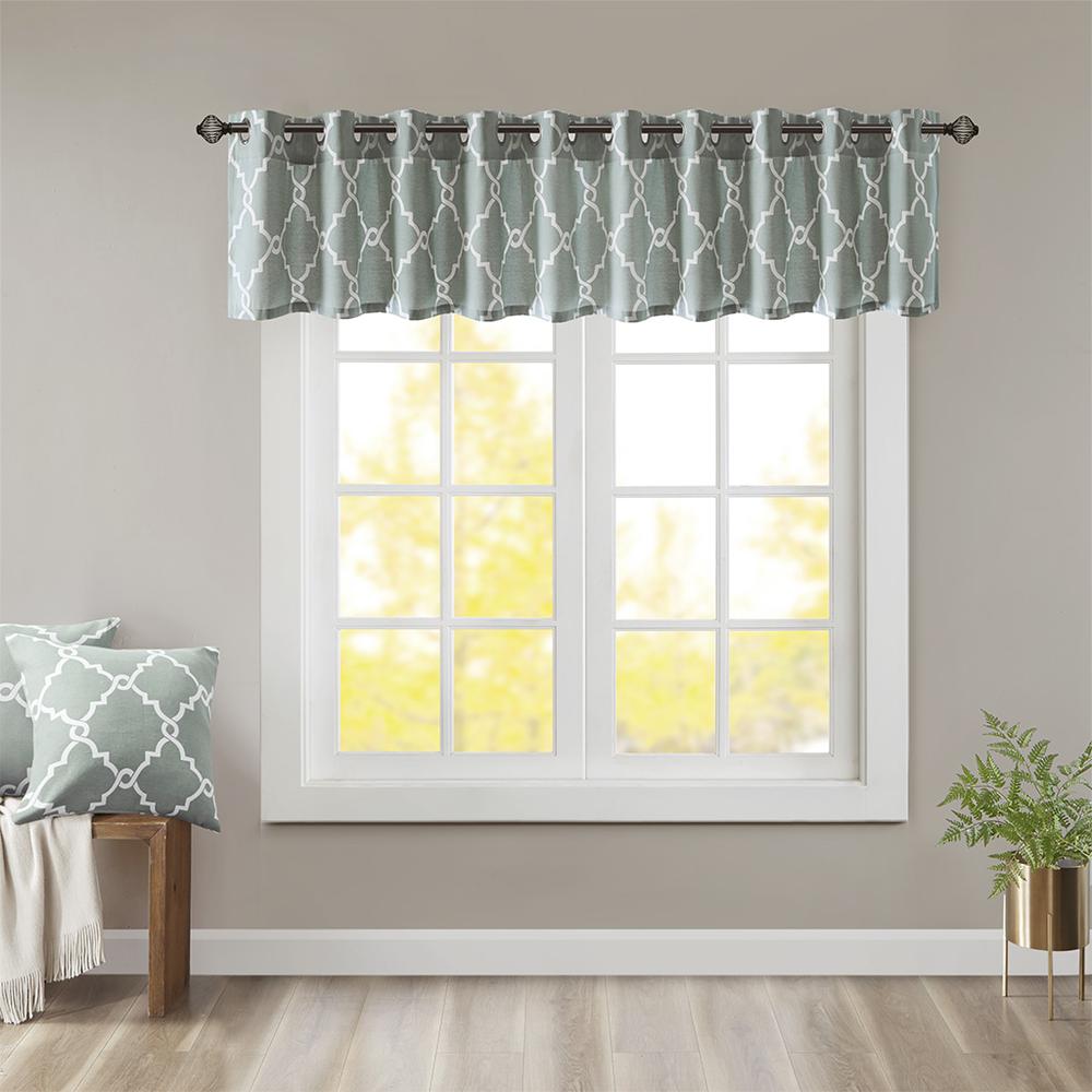 Fretwork Print Grommet Top Window Valance. Picture 4