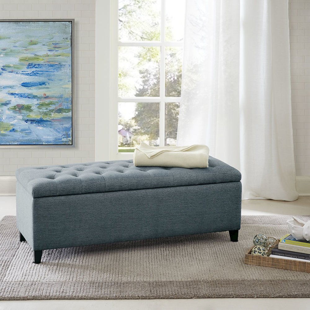Tufted Top Soft Close Storage Bench. Picture 4