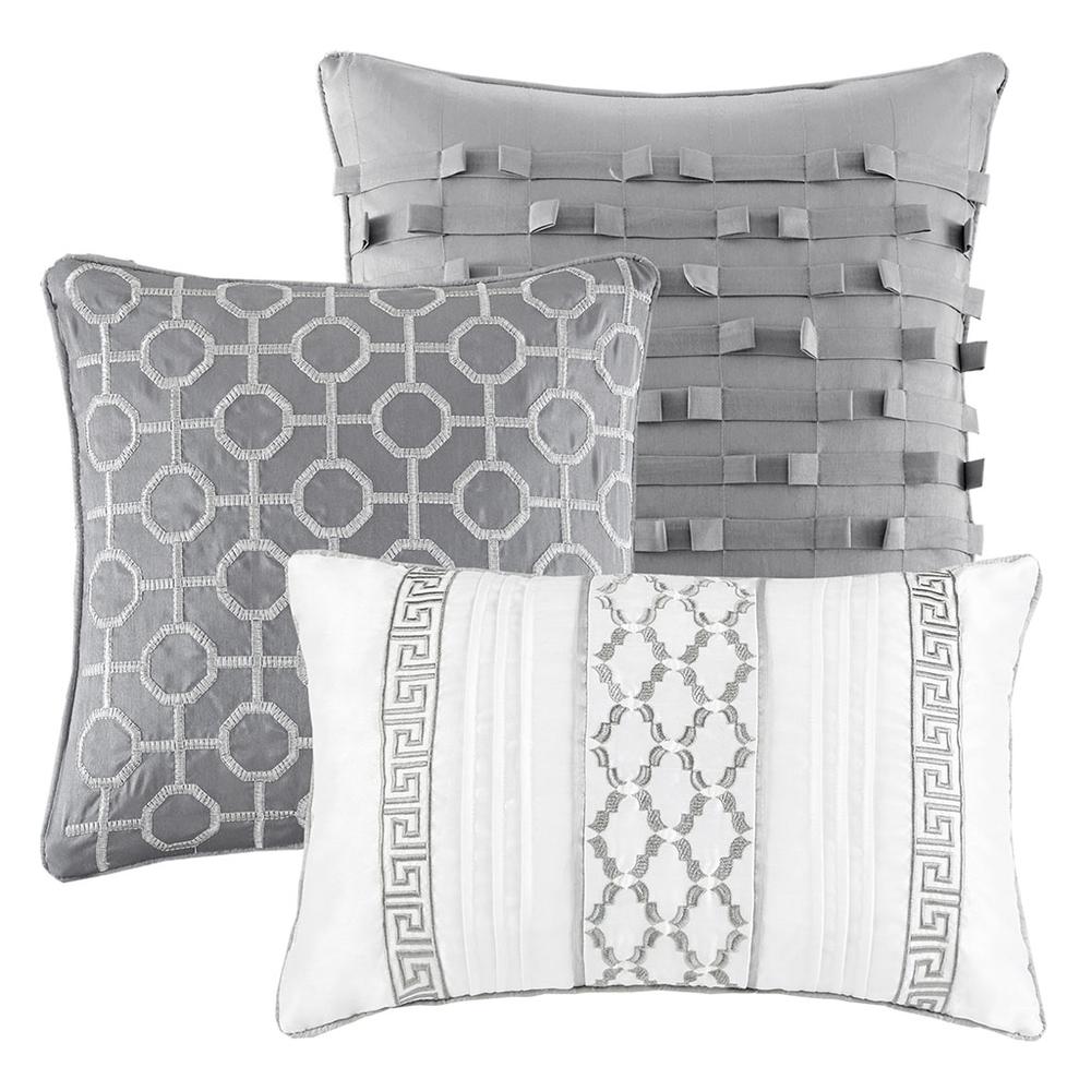 Bennett 7 Piece Comforter Set, Grey color. Picture 3