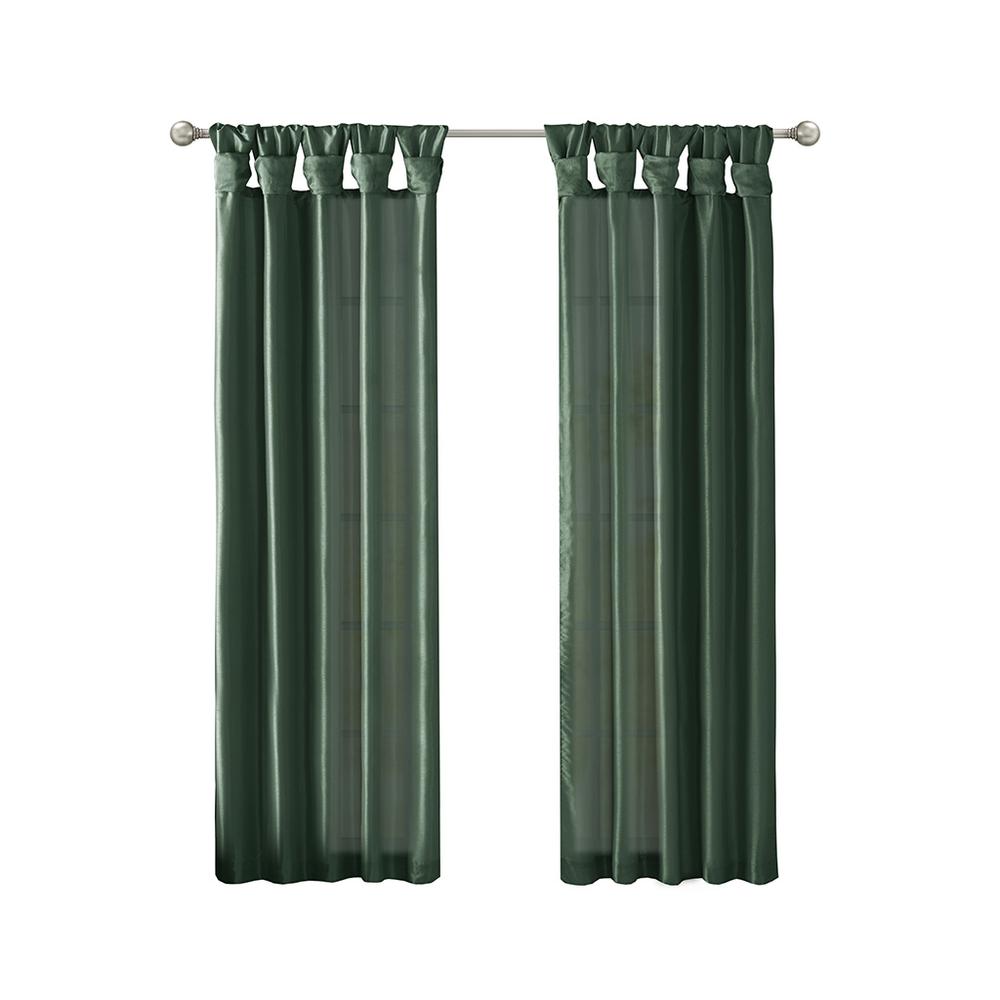 Twist Tab Lined Window Curtain Panel. Picture 1