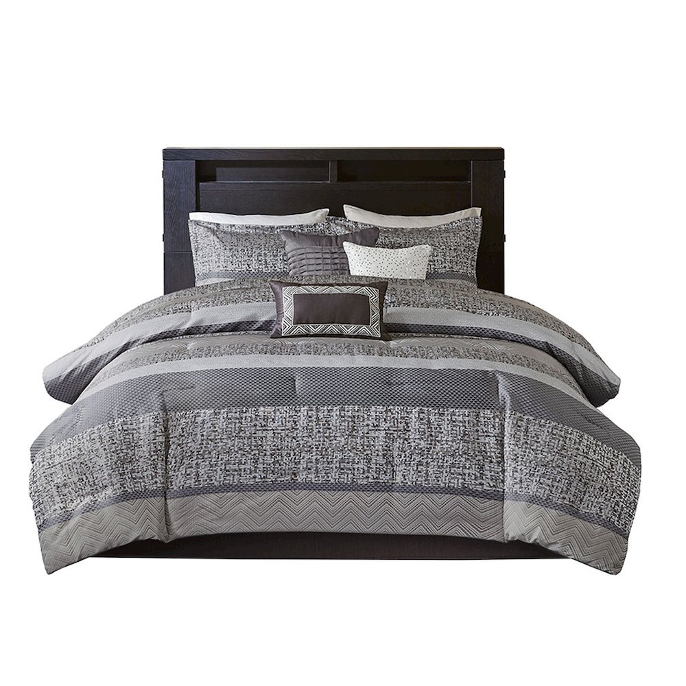 7 Piece Jacquard Comforter Set. Picture 1