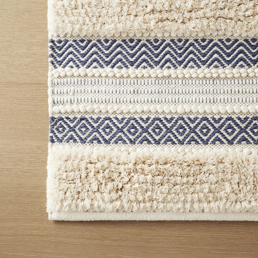 Asher Woven Texture Stripe Bath Rug. Picture 3