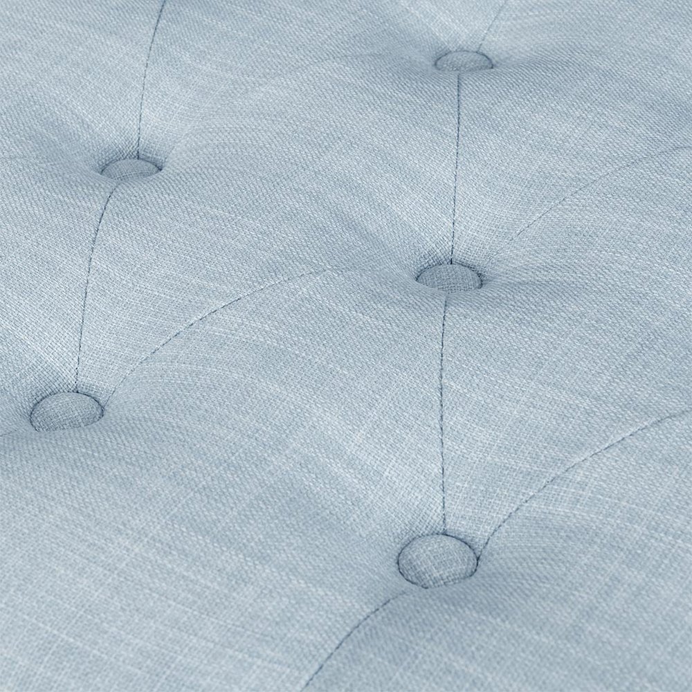 Shandra Tufted Top Upholstered Storage Bench, Light Blue color. Picture 5