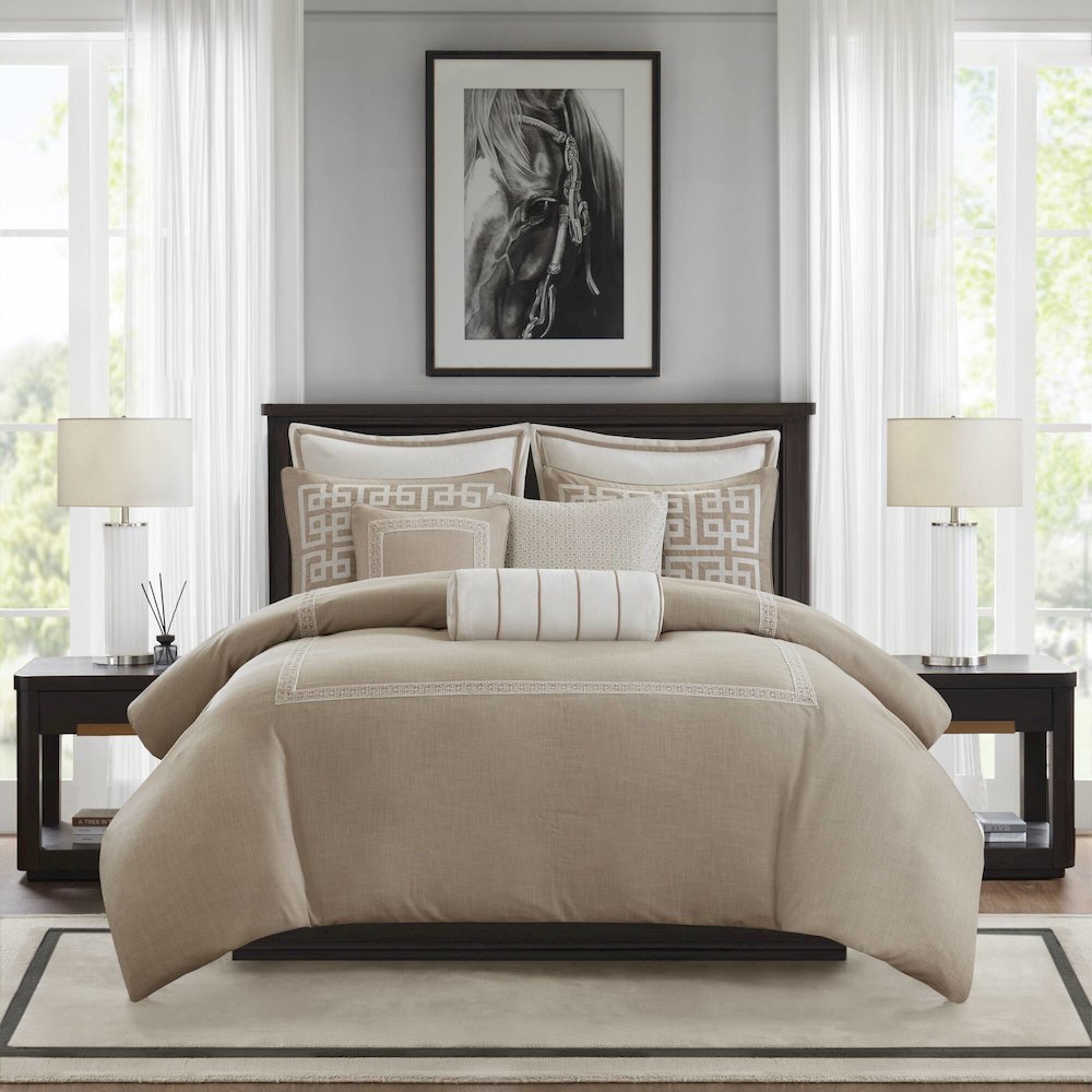 Jarvis Embroidery Oversized Duvet Style Comforter Set. Picture 1