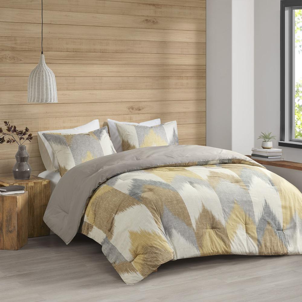 Alpine 3 Piece Comforter Mini Set, Yellow color. Picture 1