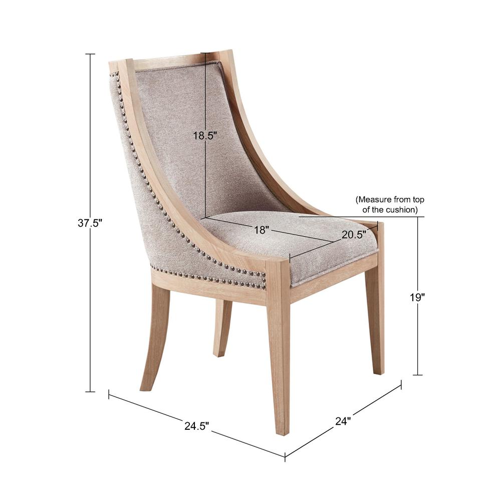 Upholstered Dining Chair with Nailhead Trim. Picture 3