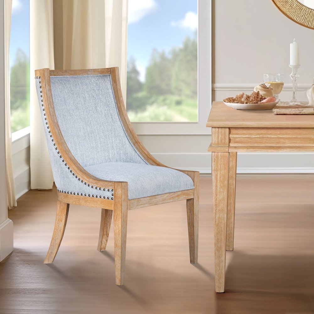 Elmcrest Upholstered Dining Chair with Nailhead Trim. Picture 1