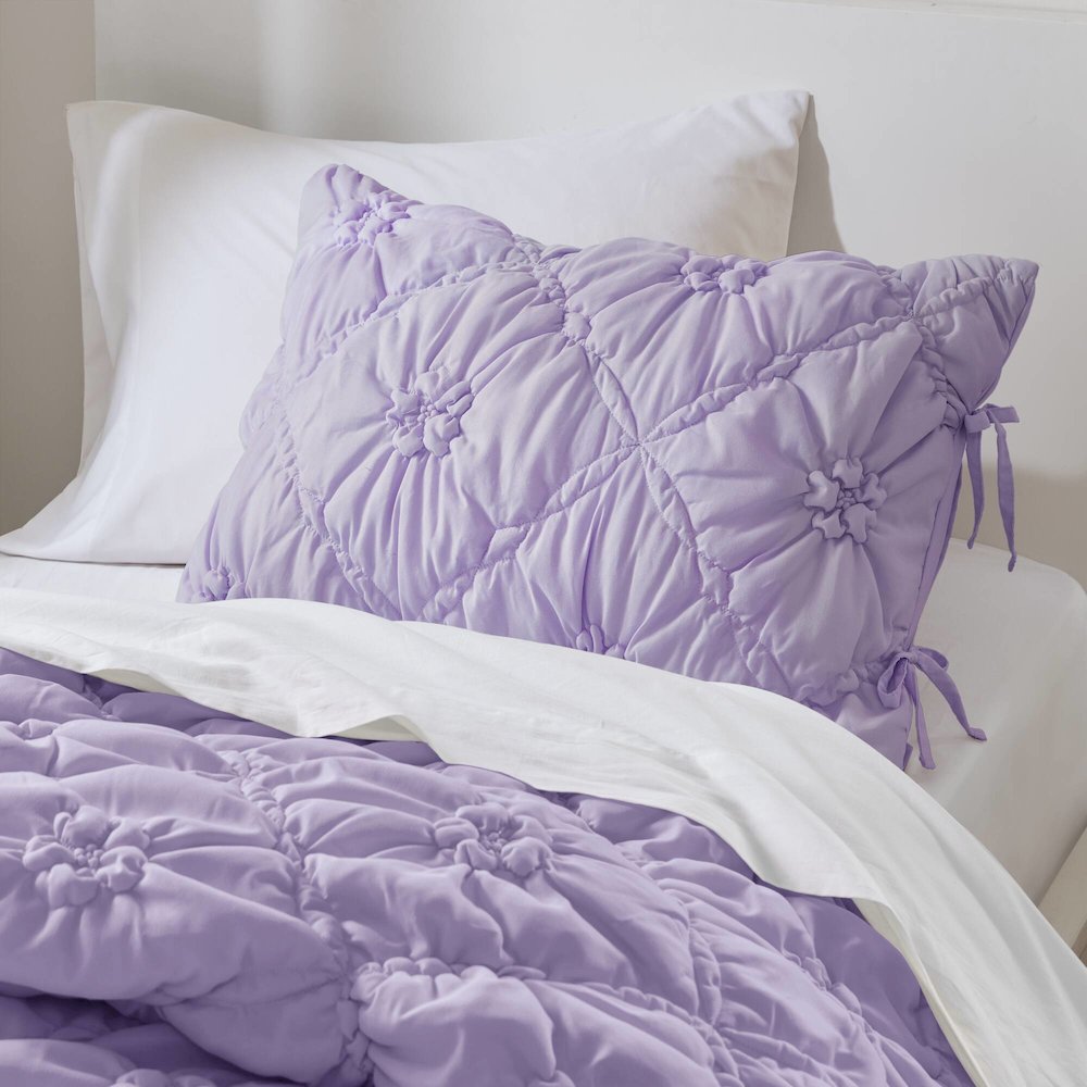 Lily 2PCS Comforter Set, Purple color. Picture 5