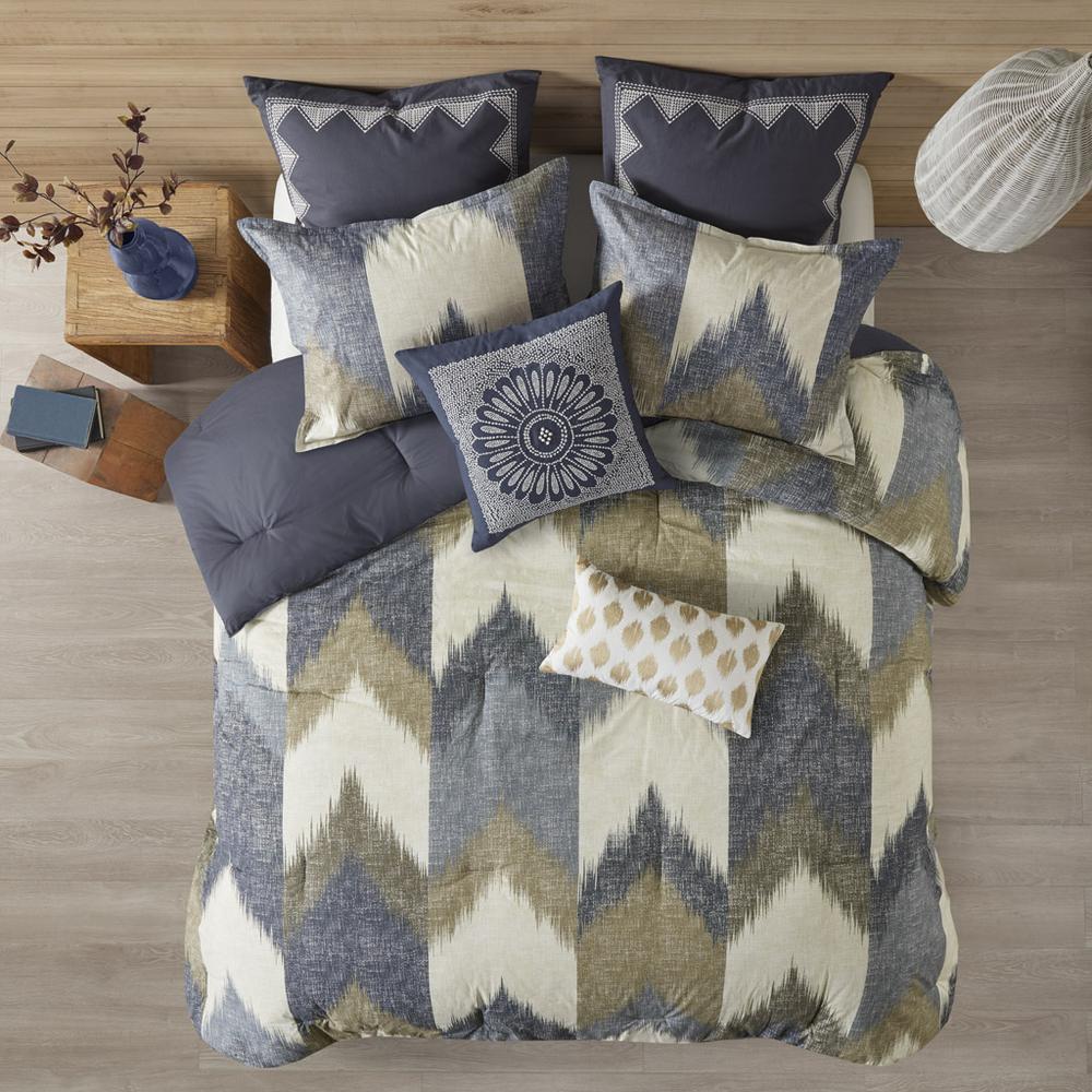 Alpine 3 Piece Comforter Mini Set, Navy color. Picture 4