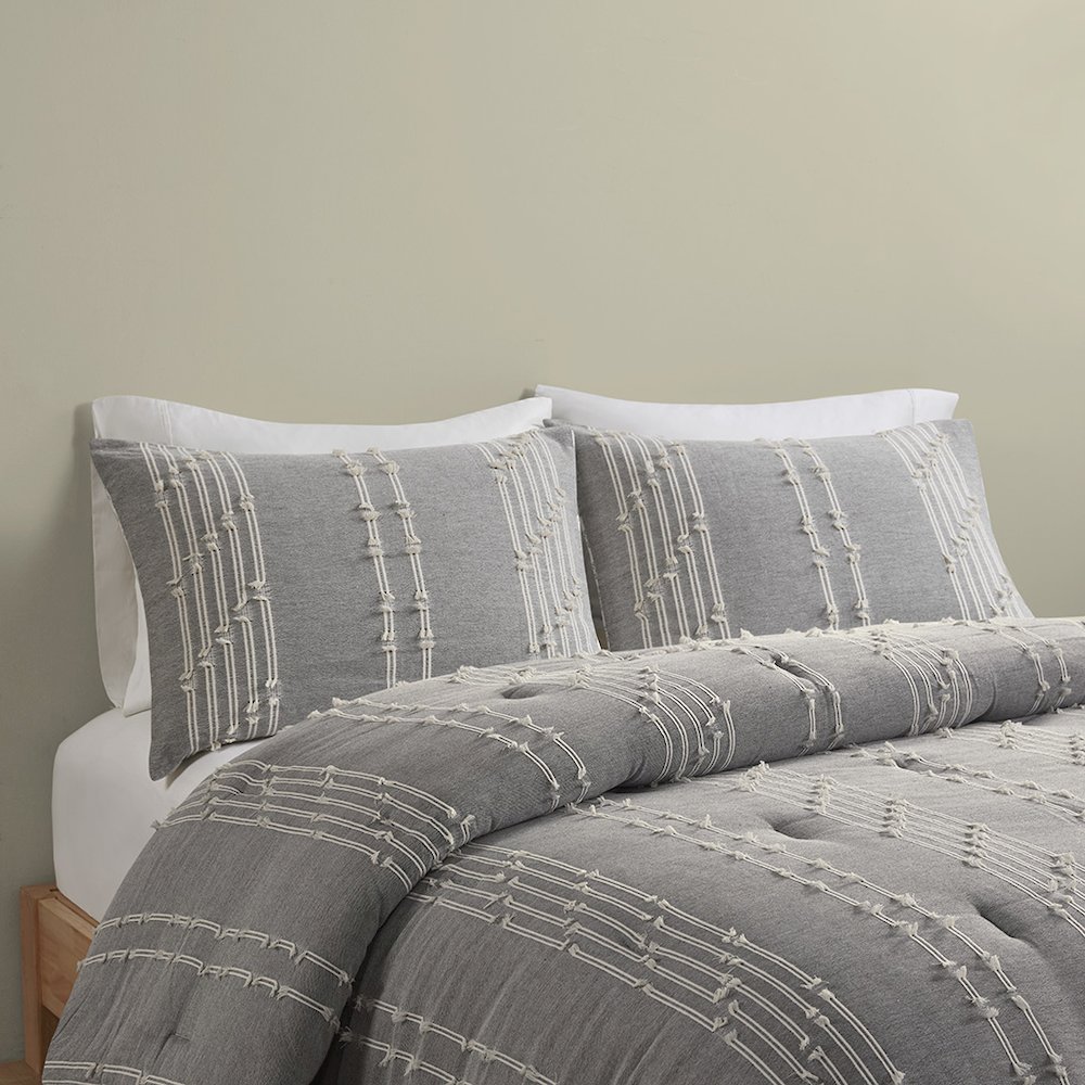 3 Piece Cotton Jacquard Comforter Set. Picture 2