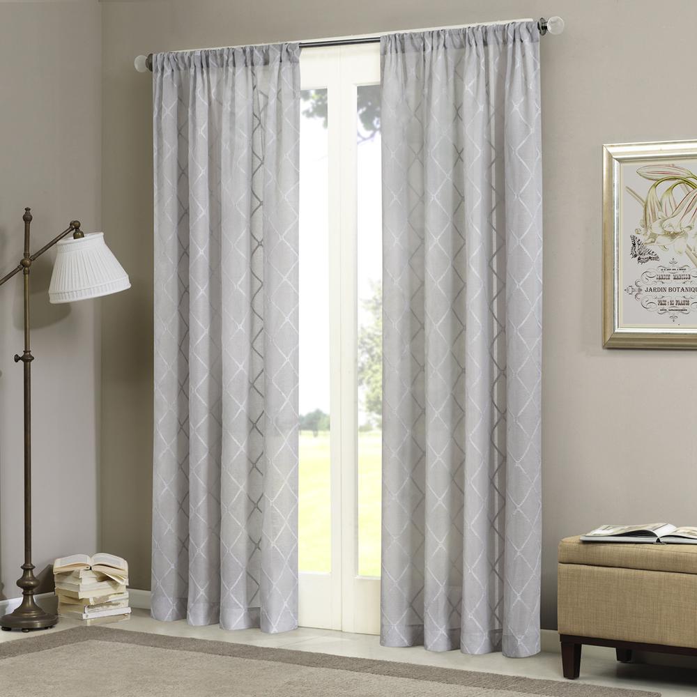 Diamond Sheer Window Curtain Panel. Picture 3