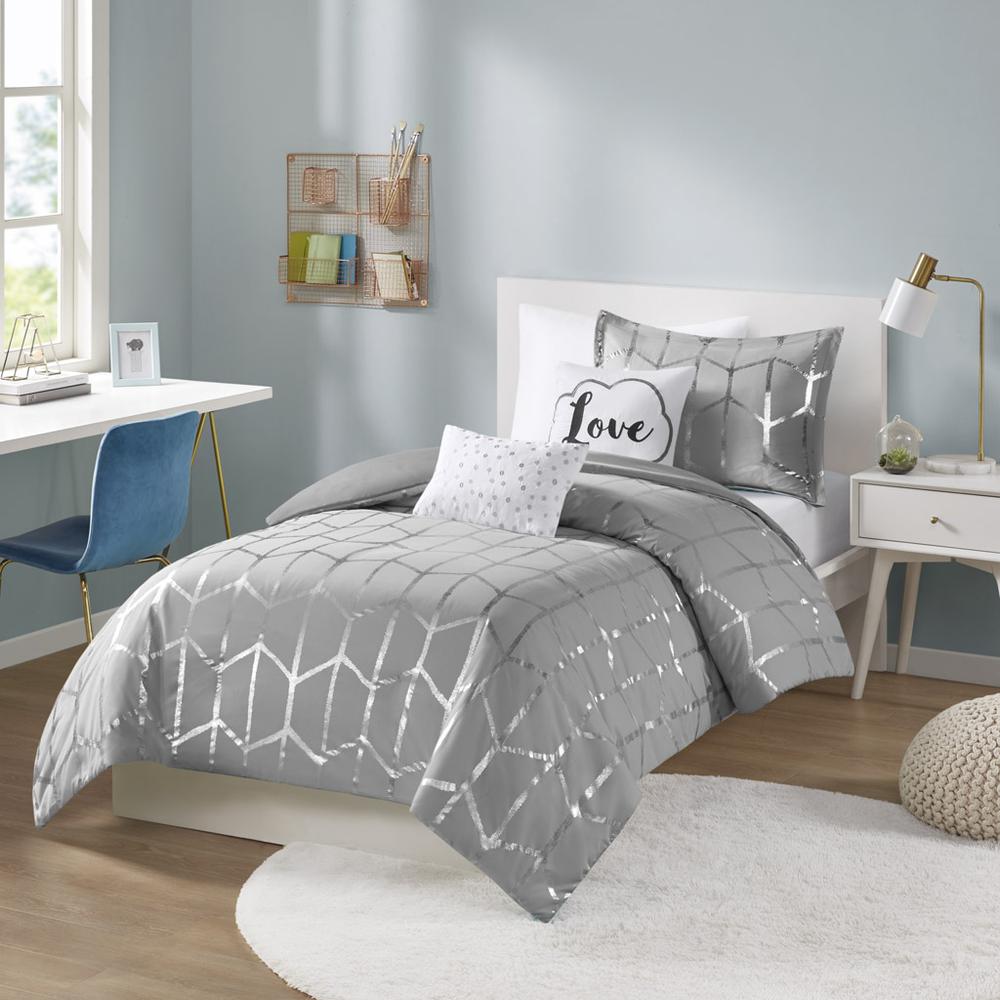 Metallic Printed Duvet Cover Set. Picture 4