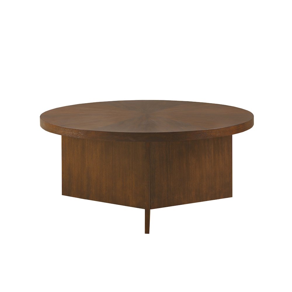Sadie Round Coffee table, Brown color. Picture 1